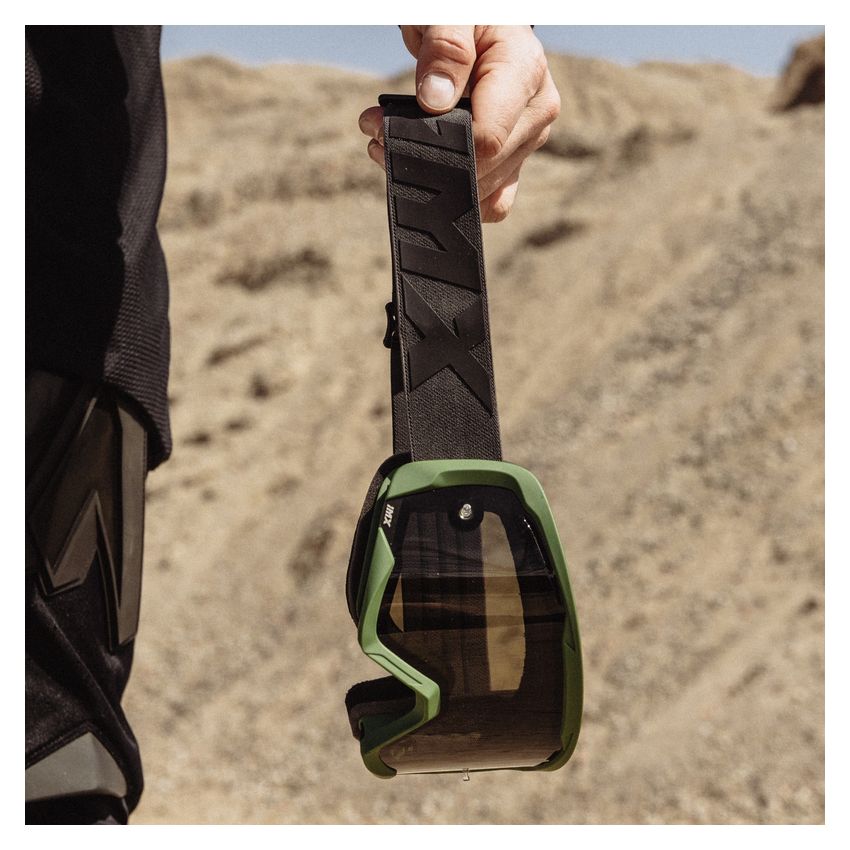 Gogle IMX Endurance Flip Green Matt/Black (szyba dark smoke + clear)