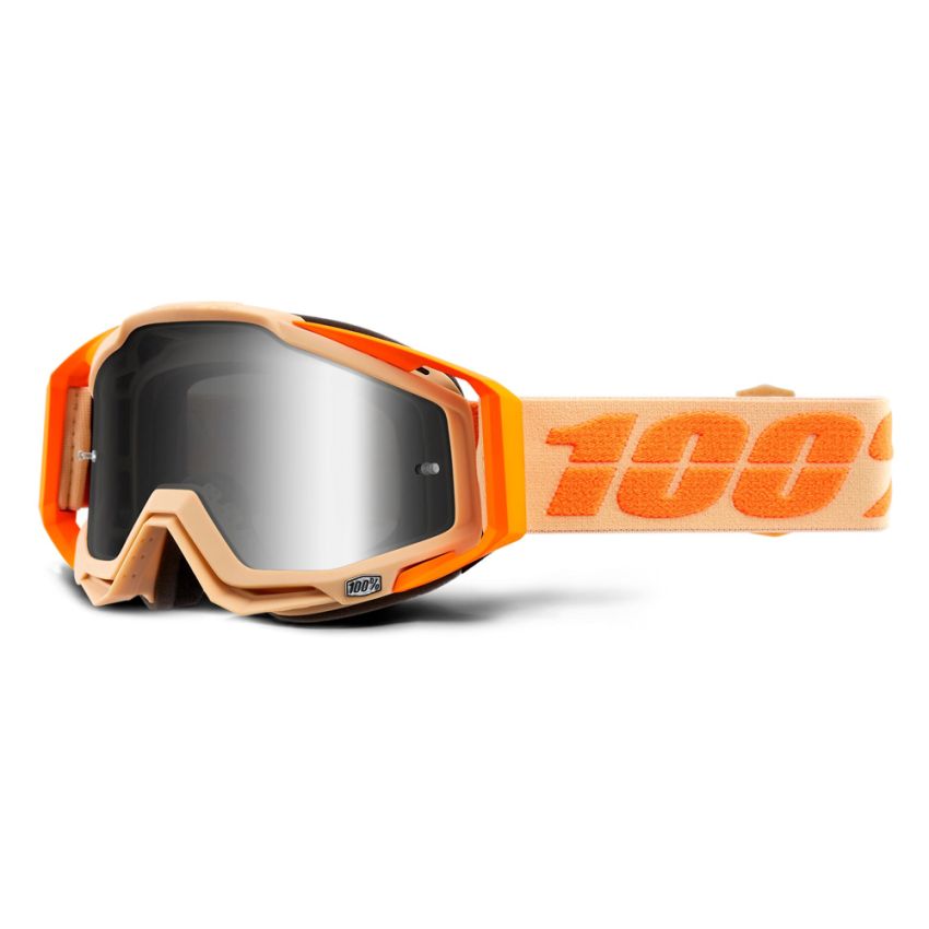 Gogle 100% RACECRAFT SAHARA (Szyba Srebrna Lustrzana Anti-Fog + Szyba Przezroczysta Anti-Fog + 10 Zrywek)