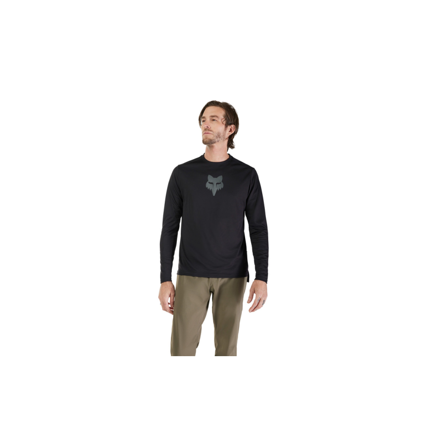 Koszulka Rowerowa z Długim Rękawem FOX Ranger Head Black