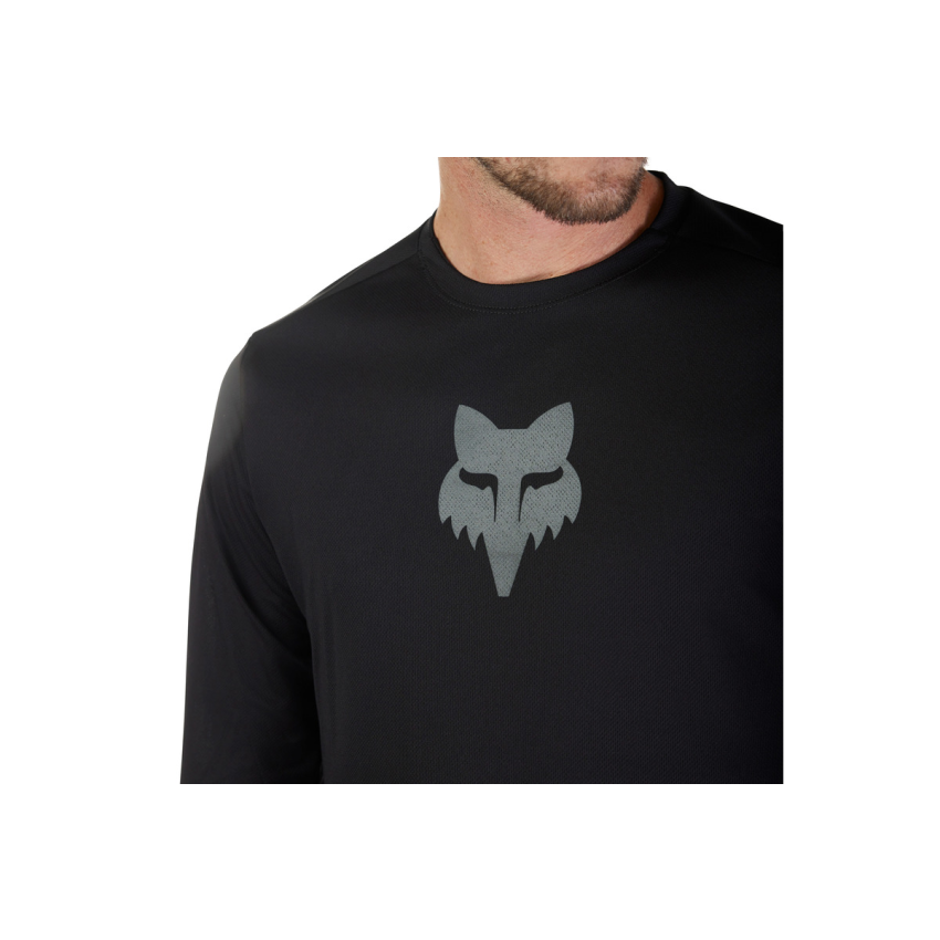 Koszulka Rowerowa z Długim Rękawem FOX Ranger Head Black