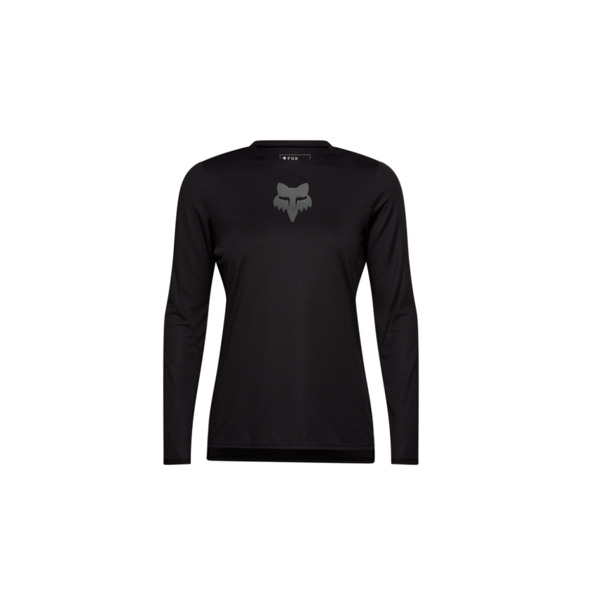Koszulka Rowerowa Z Długim Rękawem FOX Lady Head Black