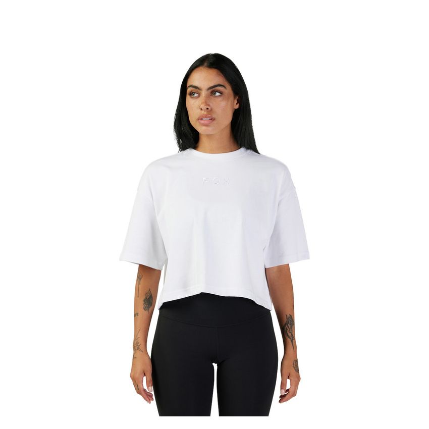 Fox T-shirt Damski  Wordmark Os Crop White Xs