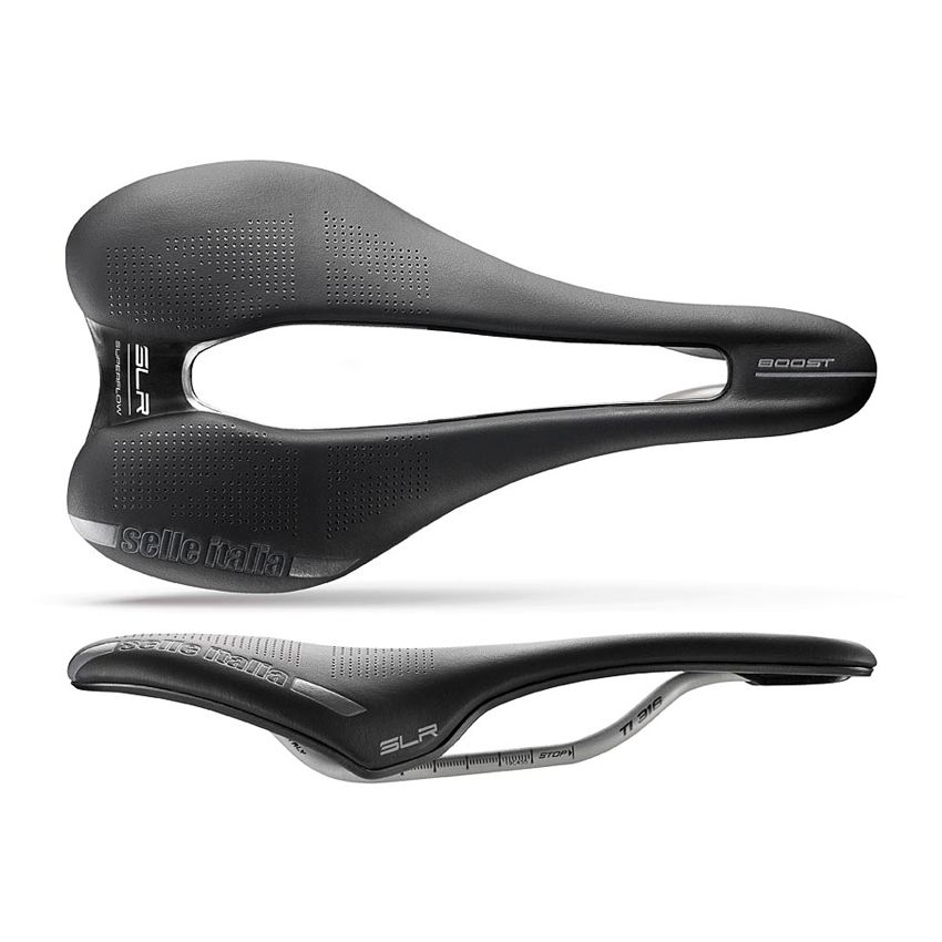 Siodło SELLE ITALIA SLR BOOST SUPERFLOW S (id match - S3) ti 316 tube 7, fibra-tek, czarne (NEW) 
