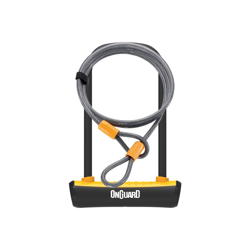 Zapięcie rowerowe ONGUARD NEON 8154OR U-LOCK - 115mm 230mm - uchwyt + 2 x Klucze + linka 10mm 120cm pomarańczowe (NEW) 