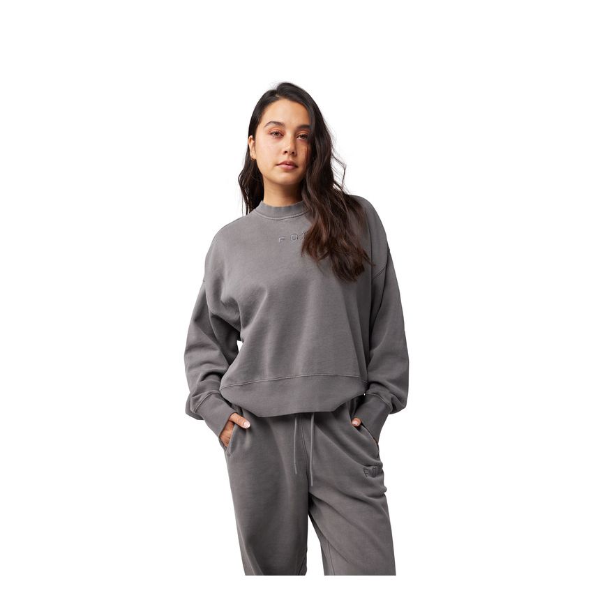Fox Bluza Damska  Wordmark Oversized Fleece Crew Pewter Xs