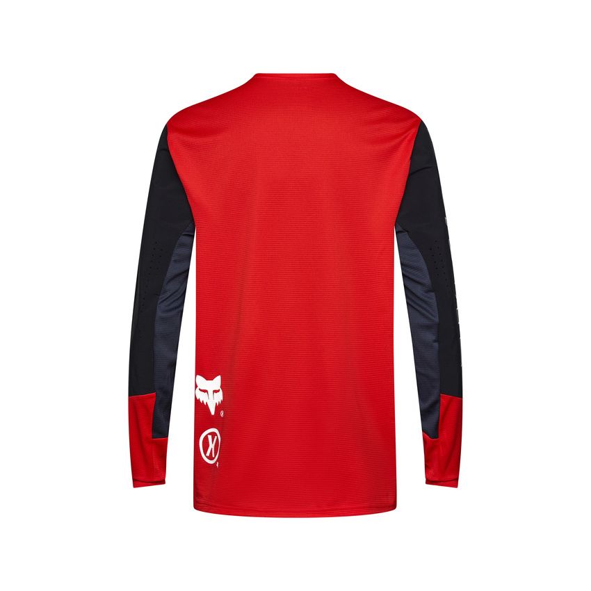 Fox Koszulka Rowerowa Z DŁugim RĘkawem  Defend Elevated Fluo Red S