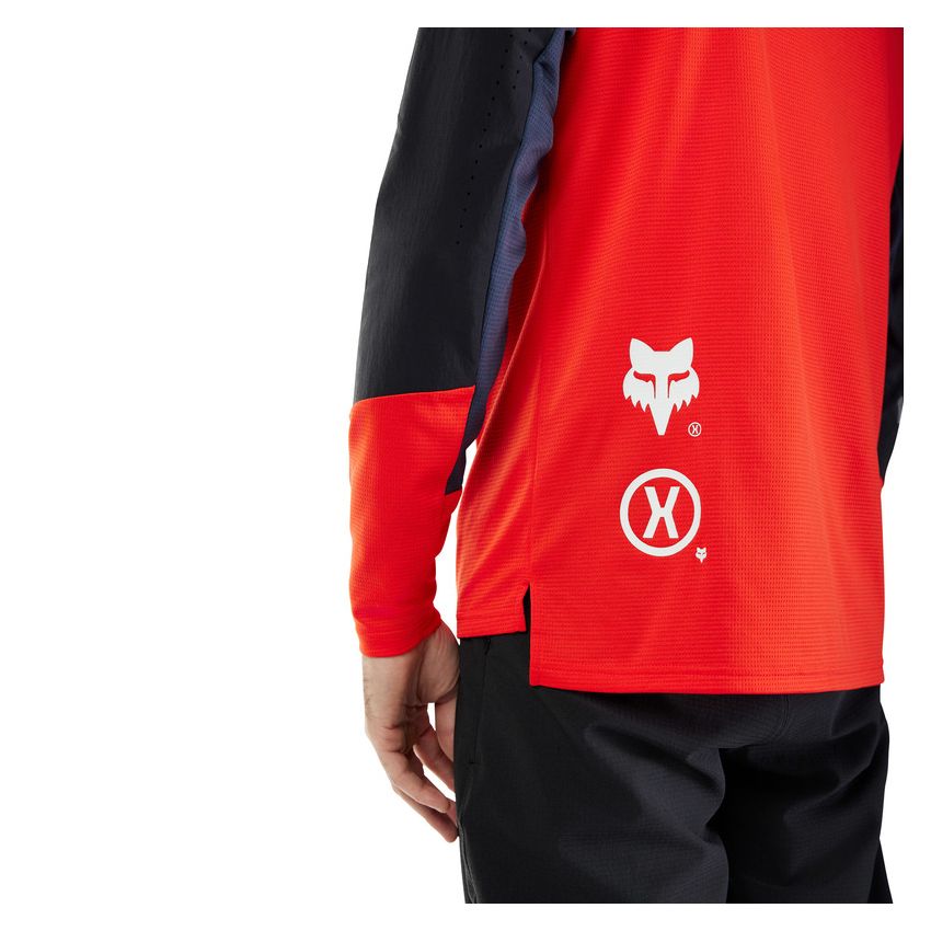 Fox Koszulka Rowerowa Z DŁugim RĘkawem  Defend Elevated Fluo Red S