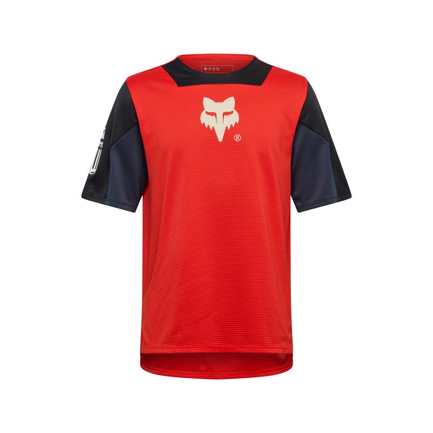 Fox Koszulka Rowerowa Junior  Defend Elevated Fluo Red Ym