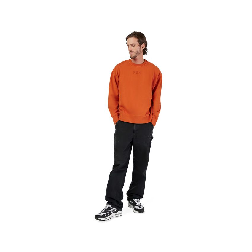 Fox Bluza  Wordmark Oversized Fleece Crew Cognac M