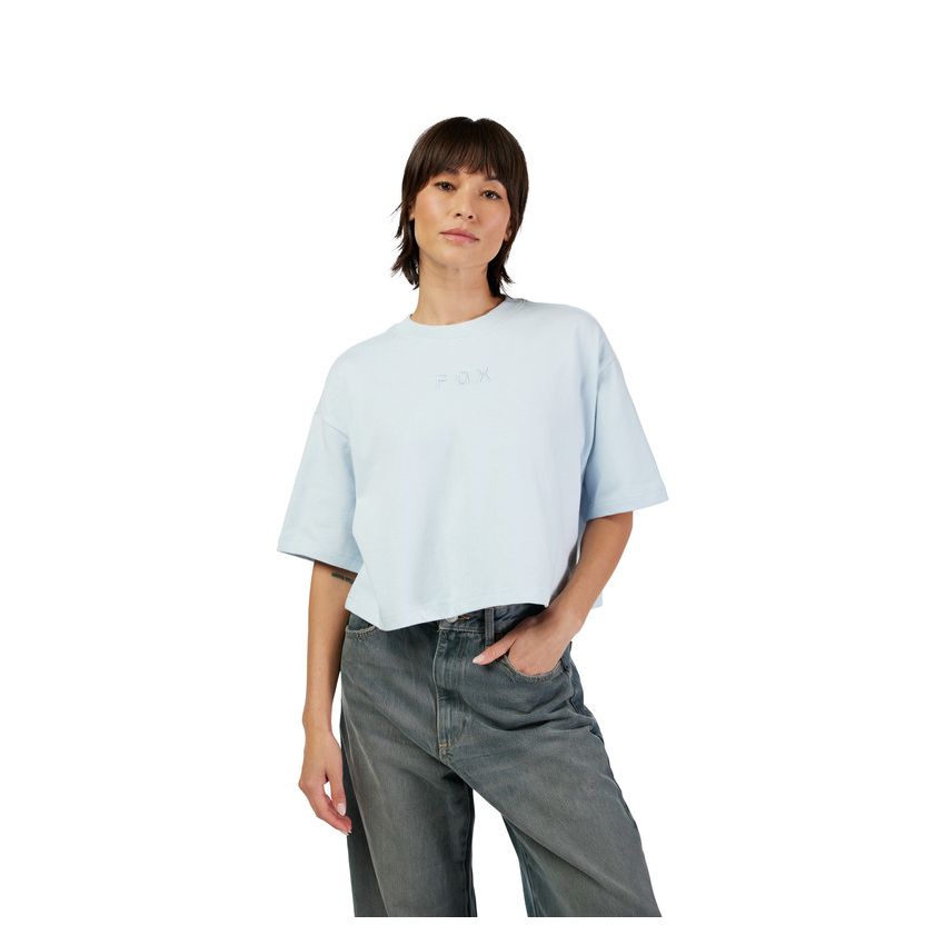 Fox T-shirt Damski  Wordmark Os Crop Pale Blue M