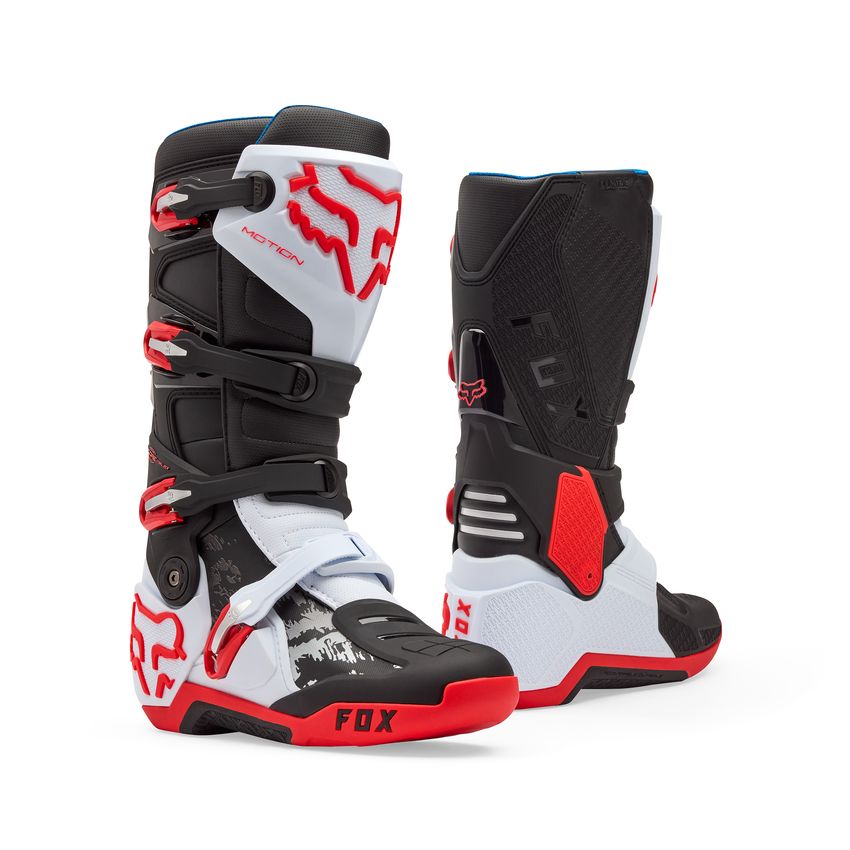 Fox Buty Motocyklowe  Motion White Fluo Red 9 (wkŁadka 260mm)