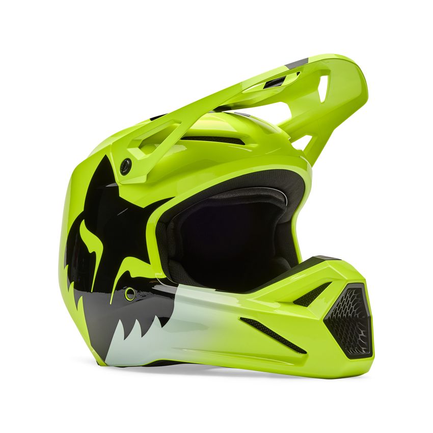 Fox Kask Motocyklowy  V1 Shield Fluo Yellow S