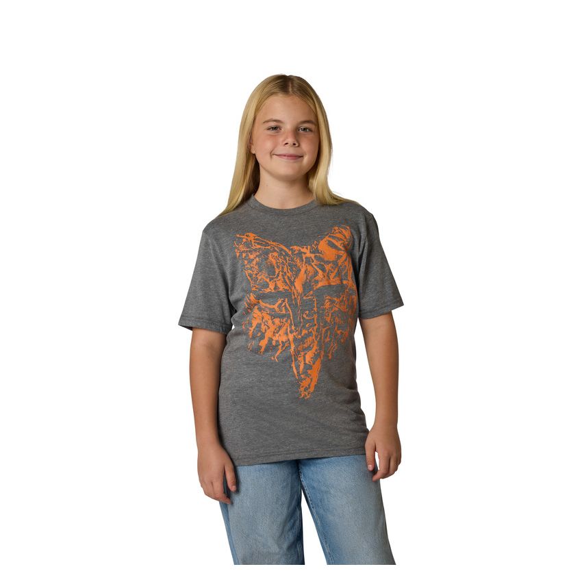 Fox T-shirt Junior  Image Print Head Heather Dark Grey Ys