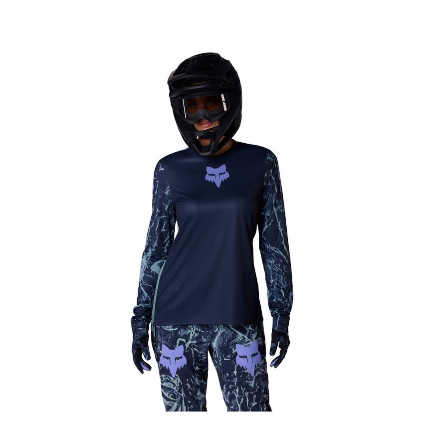 Fox Koszulka Rowerowa Z DŁugim RĘkawem Damska  Ranger Img Print Arctic Blue M