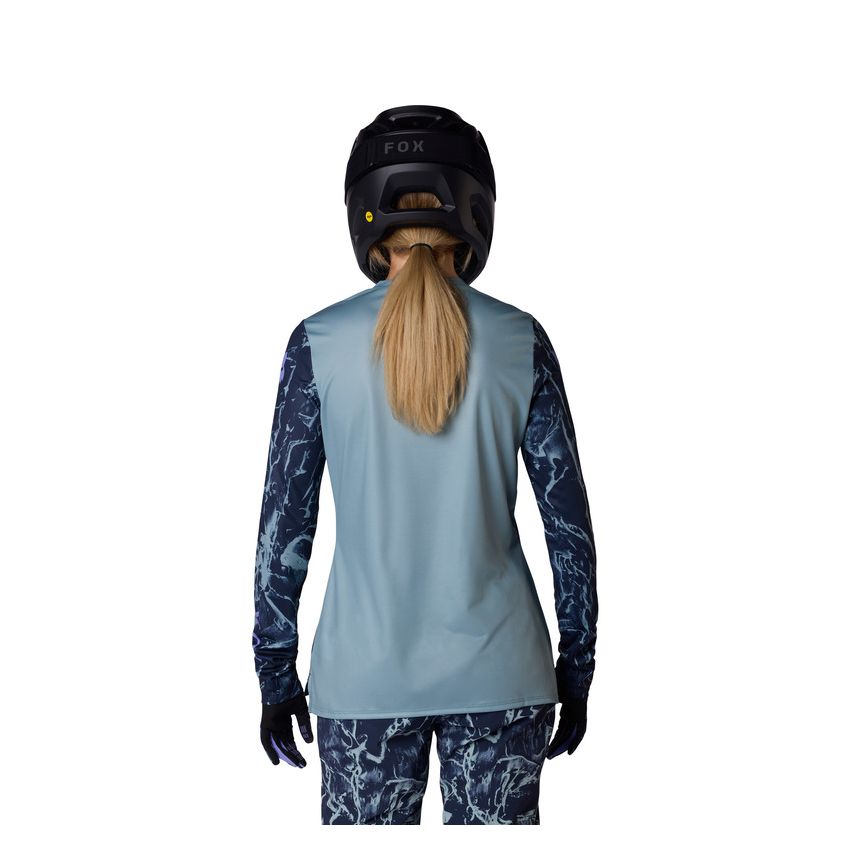 Fox Koszulka Rowerowa Z DŁugim RĘkawem Damska  Ranger Img Print Arctic Blue M