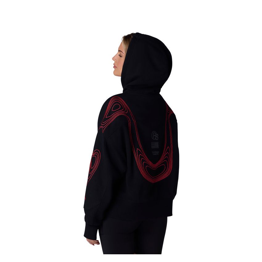 Fox Bluza Z Kapturem Damska  Vision Oversized Fleece Po Black S