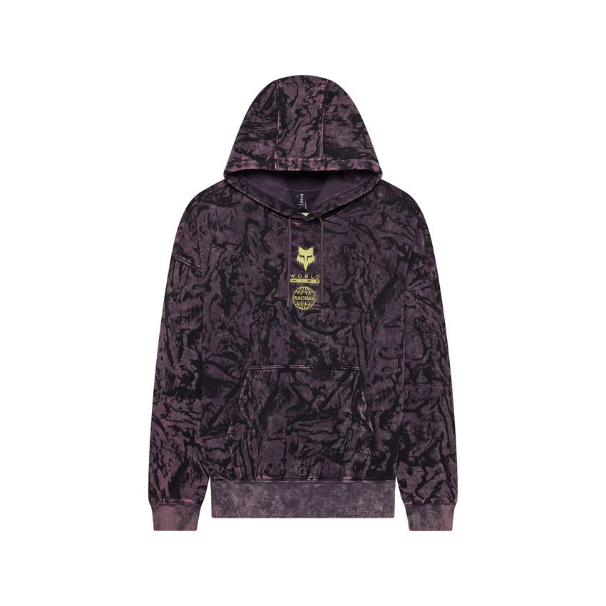 Fox Bluza Z Kapturem  Image Print Oversized Fleece Po Plum Perfect M
