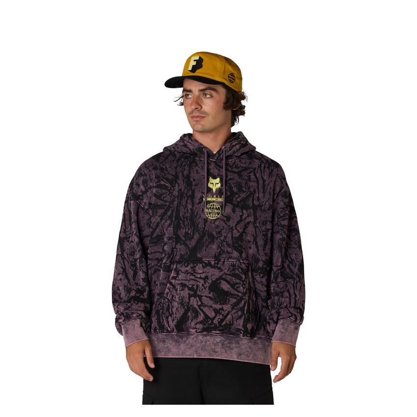 Fox Bluza Z Kapturem  Image Print Oversized Fleece Po Plum Perfect M