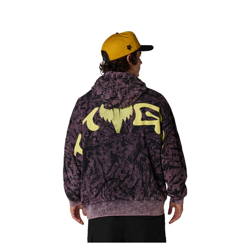 Fox Bluza Z Kapturem  Image Print Oversized Fleece Po Plum Perfect M