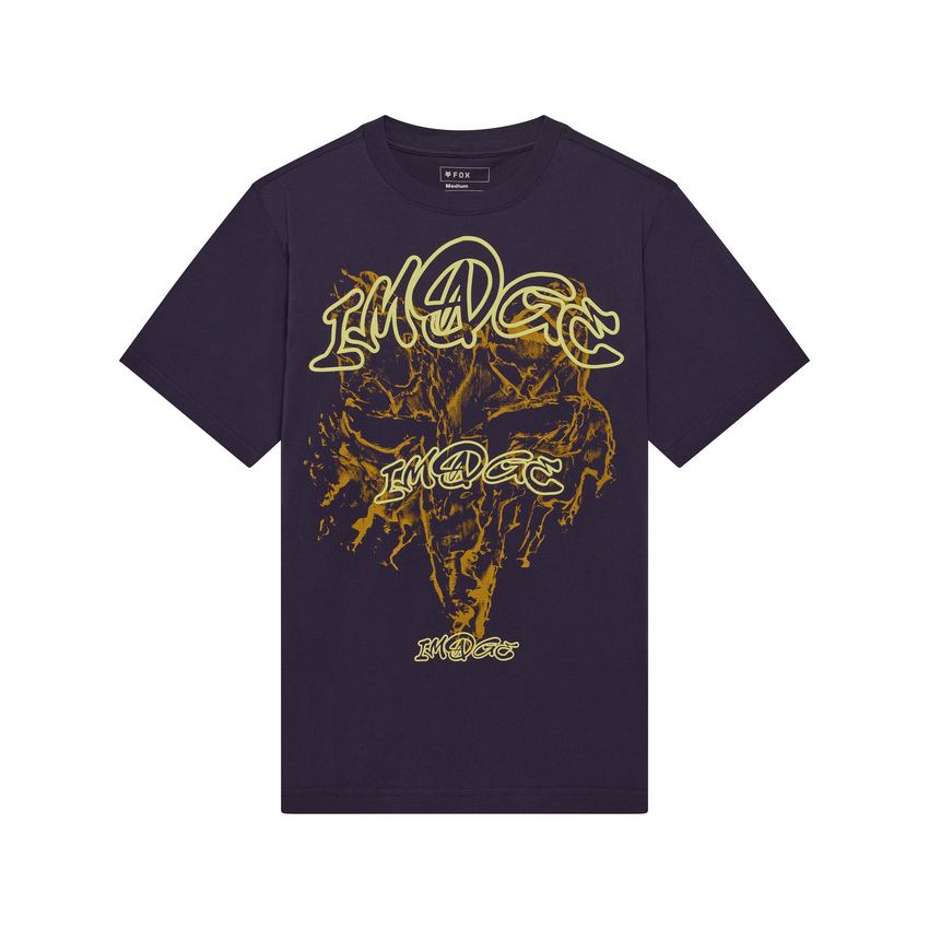 Fox T-shirt  Image Print Plum Oversized Perfect L