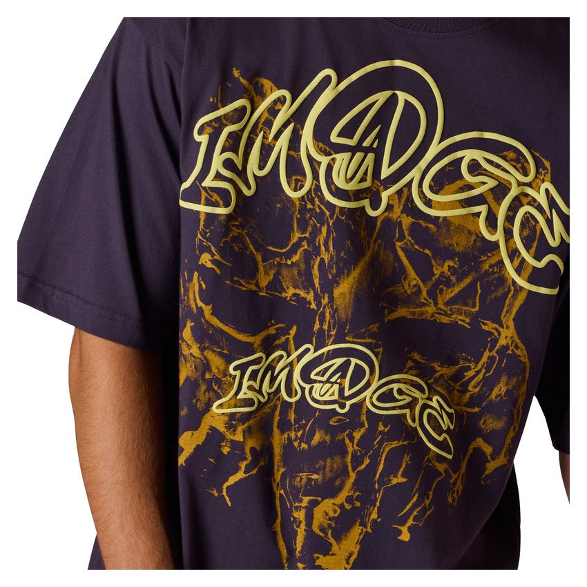 Fox T-shirt  Image Print Plum Oversized Perfect L