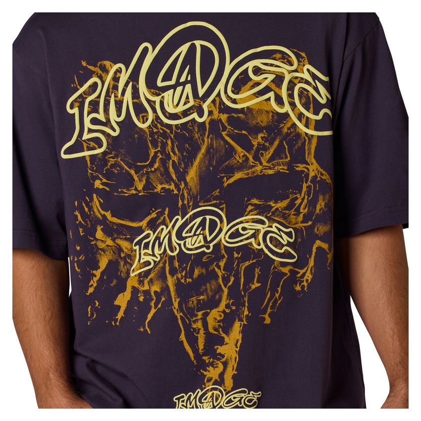 Fox T-shirt  Image Print Plum Oversized Perfect L