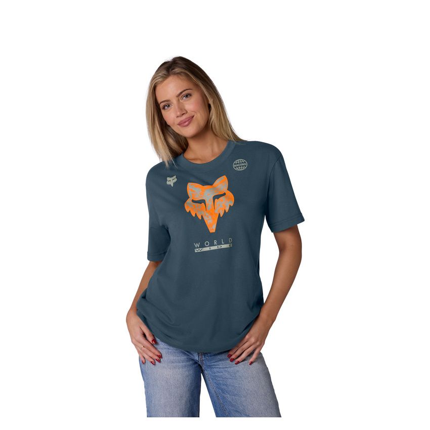 Fox T-shirt Damski  Image Print Deep Cobalt S