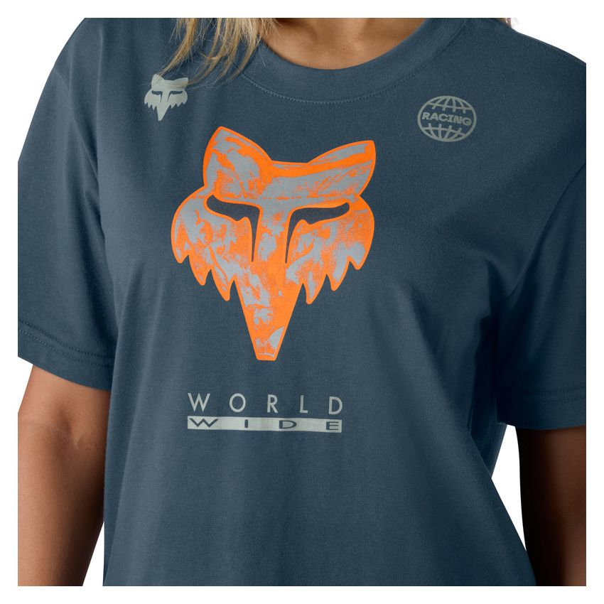 Fox T-shirt Damski  Image Print Deep Cobalt S