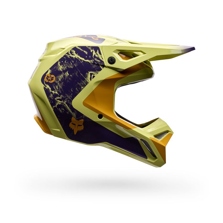 Fox Kask Motocyklowy  V1 Image Print Purple Yellow M