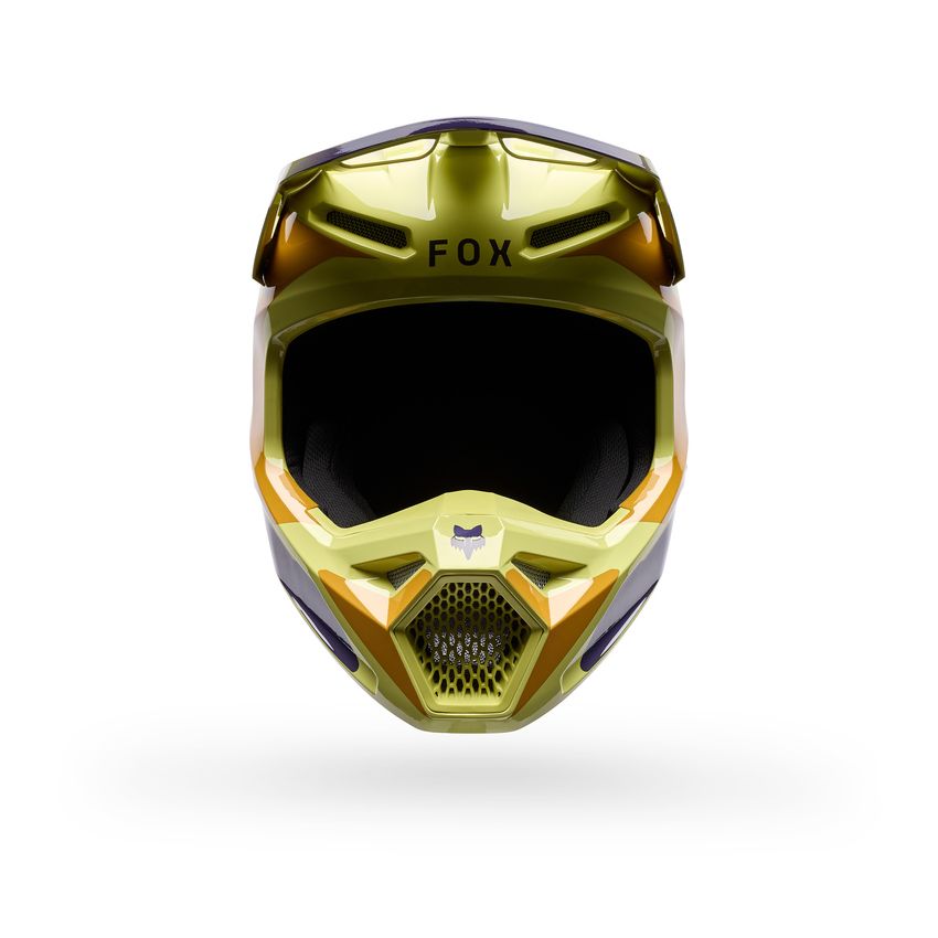 Fox Kask Motocyklowy  V1 Image Print Purple Yellow M
