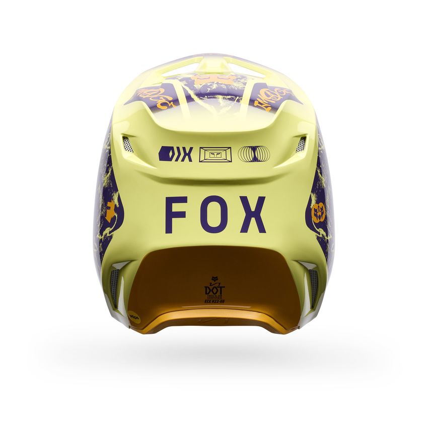 Fox Kask Motocyklowy  V1 Image Print Purple Yellow M