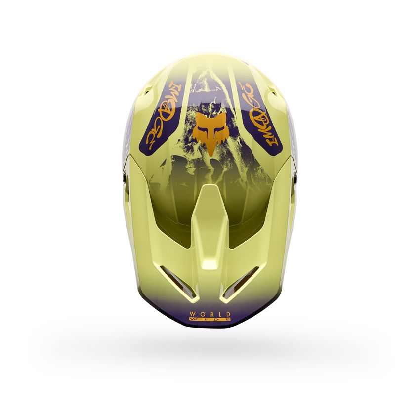Fox Kask Motocyklowy  V1 Image Print Purple Yellow M