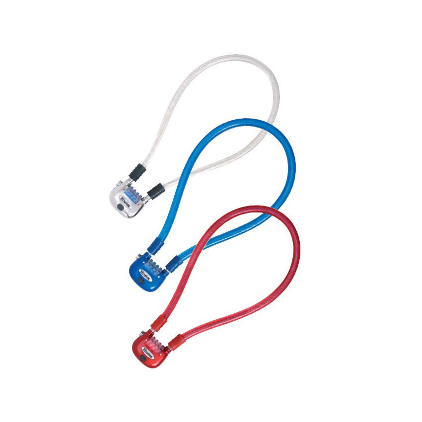 Zapięcie rowerowe MASTERLOCK QUANTUM 8213 12mm 60cm SZYFR LED podświetlone zestaw mix kolorów pudełko 4szt. (DWZ) 