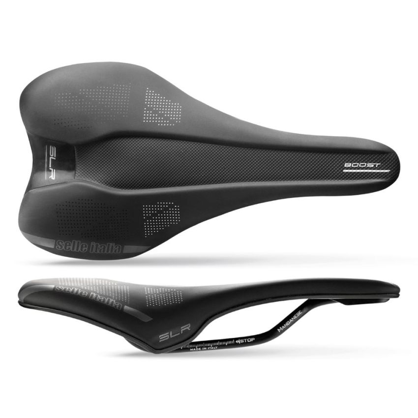 Siodło SELLE ITALIA SLR BOOST TM L (id match - L1) manganese tube 7, duro-tek, soft touch, czarne (NEW) 