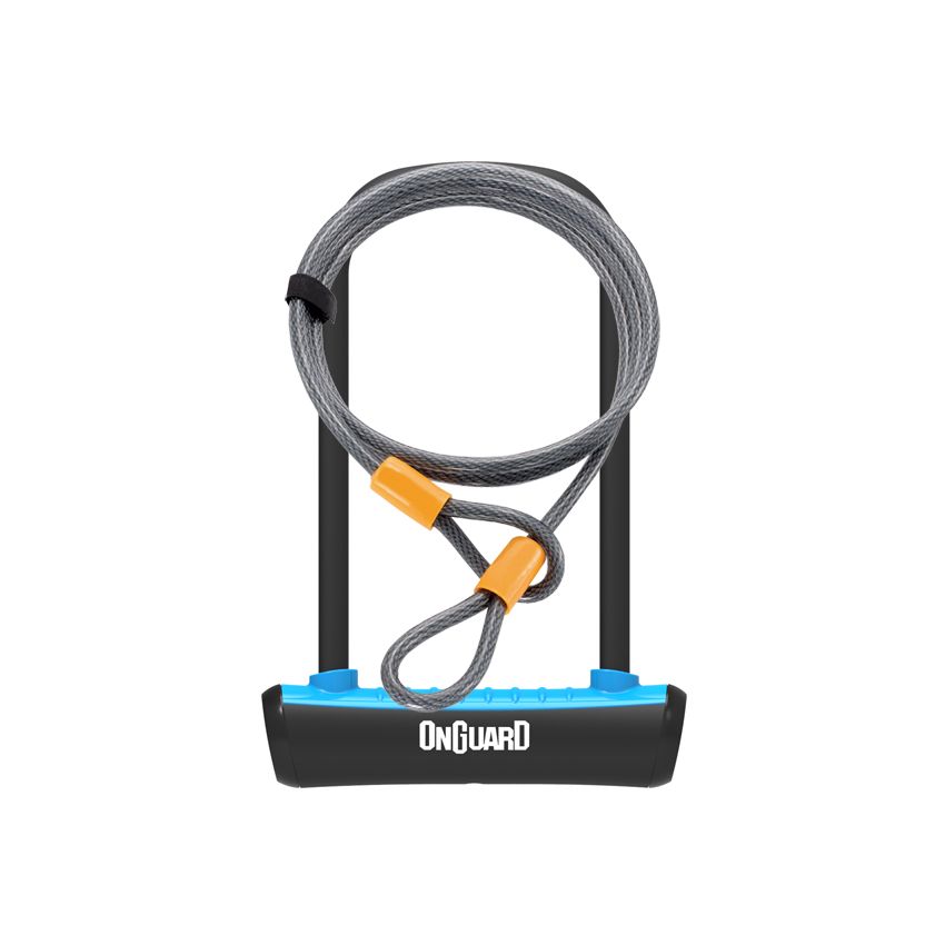 Zapięcie rowerowe ONGUARD NEON 8154BU U-LOCK - 115mm 230mm - uchwyt + 2 x Klucze + linka 10mm 120cm niebieskie (NEW) 