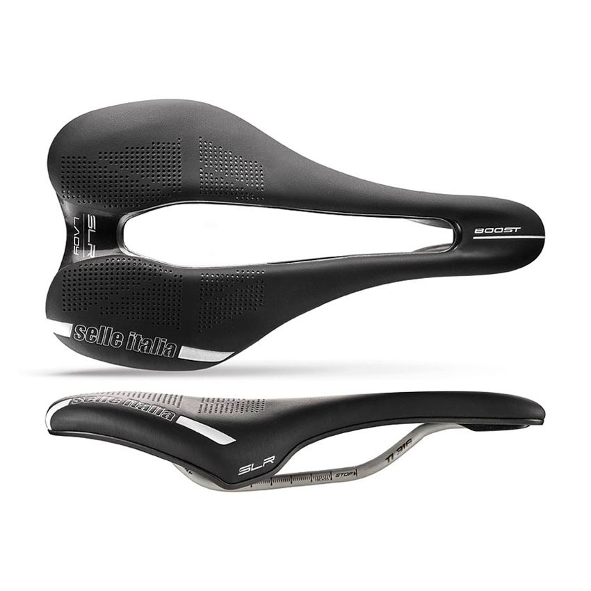 Siodło SELLE ITALIA SLR BOOST LADY SUPERFLOW L (id match - L3) ti 316 tube 7, fibra-tek, czarne (NEW) 