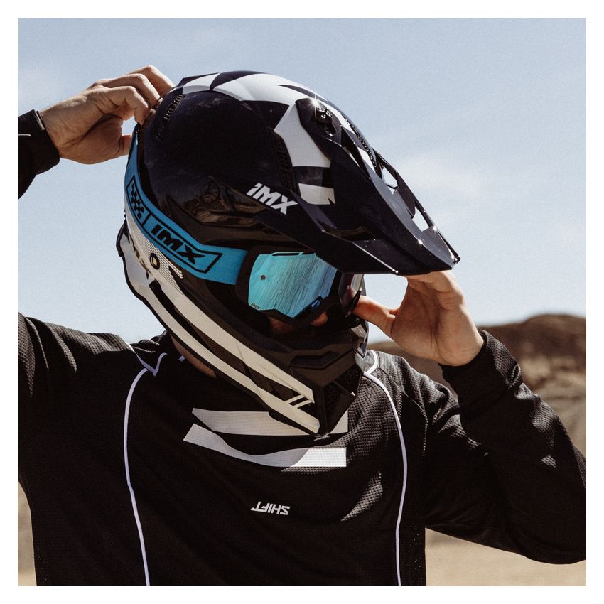 Gogle IMX Endurance Race White Gloss/Black (szyba dark smoke + clear)