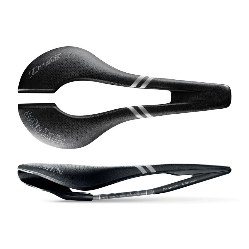 Siodło SELLE ITALIA SP-01 TITANIUM SUPERFLOW L (id match - L3) ti 316 tube 7, fibra-tek, czarne (NEW) 