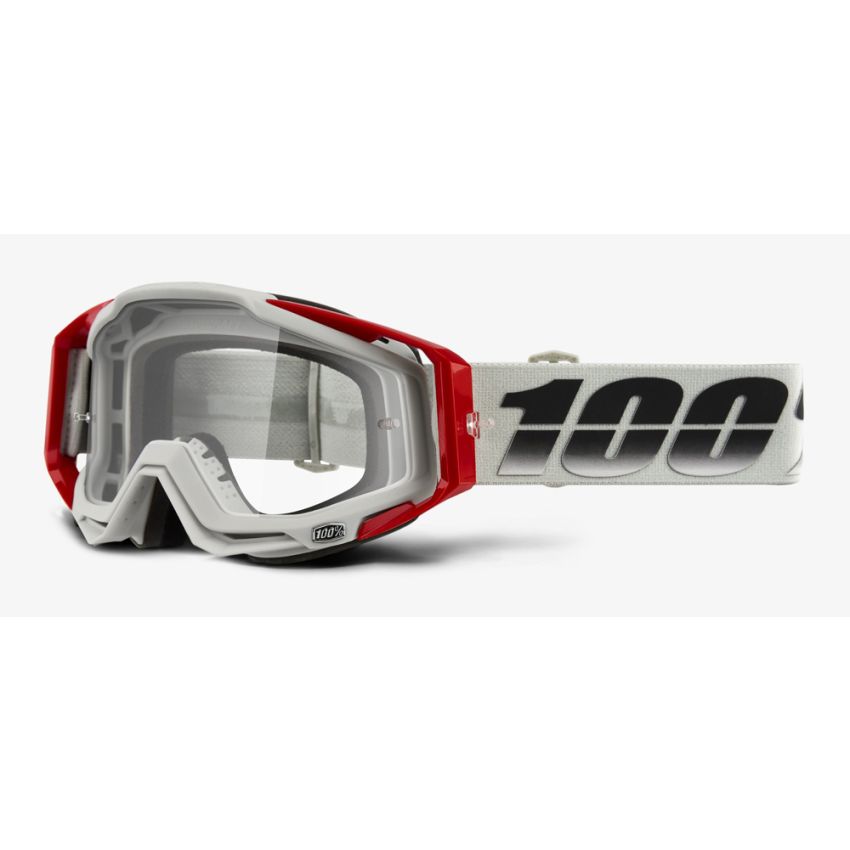 Gogle 100% RACECRAFT SUEZ (Szyba Przezroczysta Anti-Fog + 10 Zrywek)