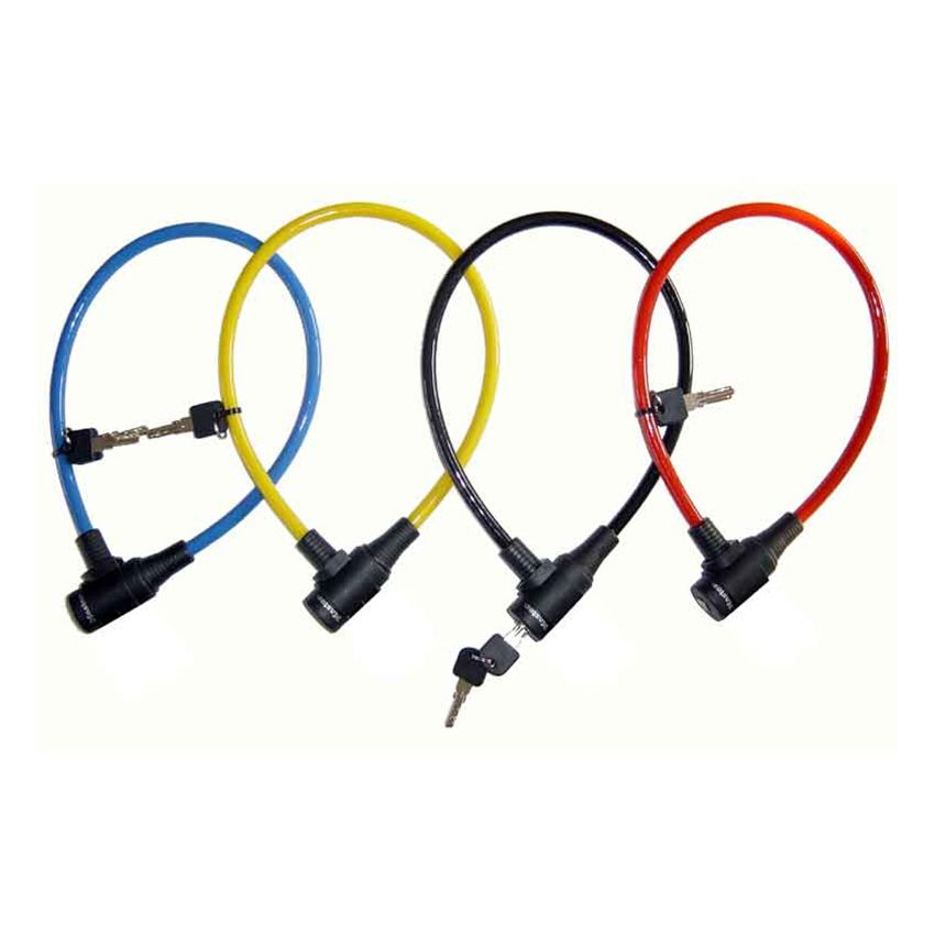 Zapięcie rowerowe MASTERLOCK QUANTUM 8169 8mm 65cm KLUCZYK zestaw mix kolorów pudełko 6szt. 