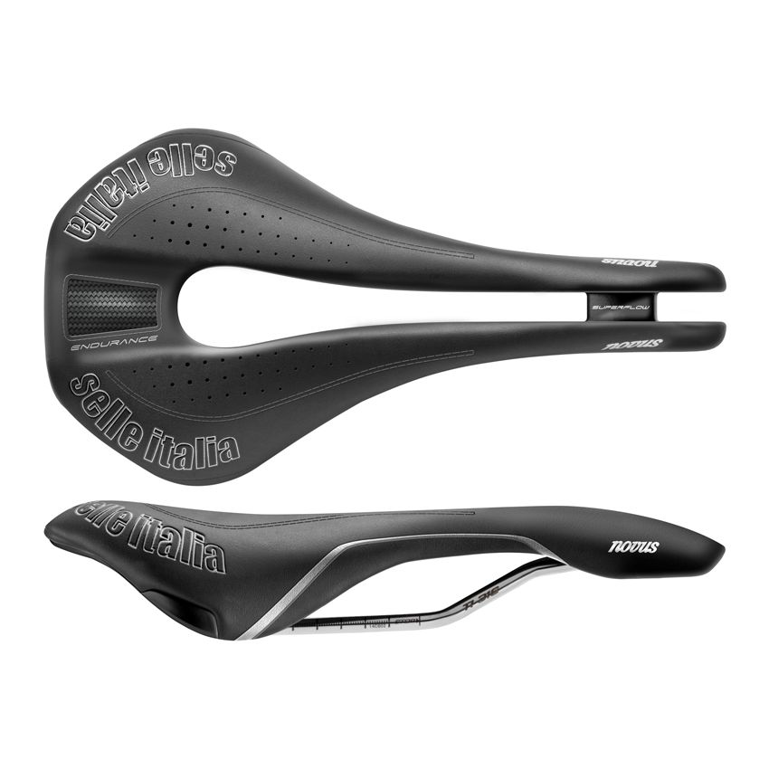 Siodło SELLE ITALIA NOVUS SUPERFLOW ENDURANCE S (id match - S3) ti 316 tube 7, fibra-tek, czarne (NEW) 