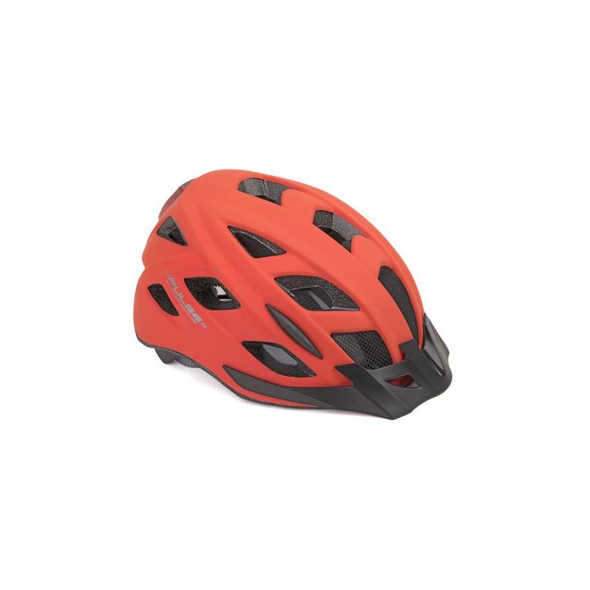  Kask AUTHOR PULSE LED X8 czerwony fluo 58-61 (z lampką tylną) 