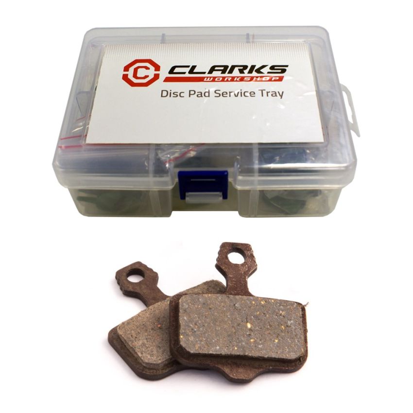 Klocki hamulcowe CLARKS dla AVID/SRAM (Avid Elixir 1, 3, 5, 7, Elixir R, Elixir CR, Sram XX-XO), Pudełko 25 par, Organiczne