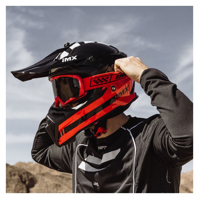 Gogle IMX Endurance Race Red Gloss/Red (szyba dark smoke + clear)