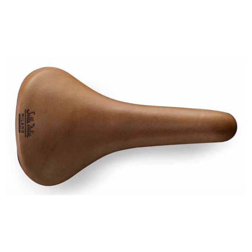 Siodło SELLA ITALIA TURBO RACER Fec Alloy 7, skórzane jasne brązowe 370g (NEW) 