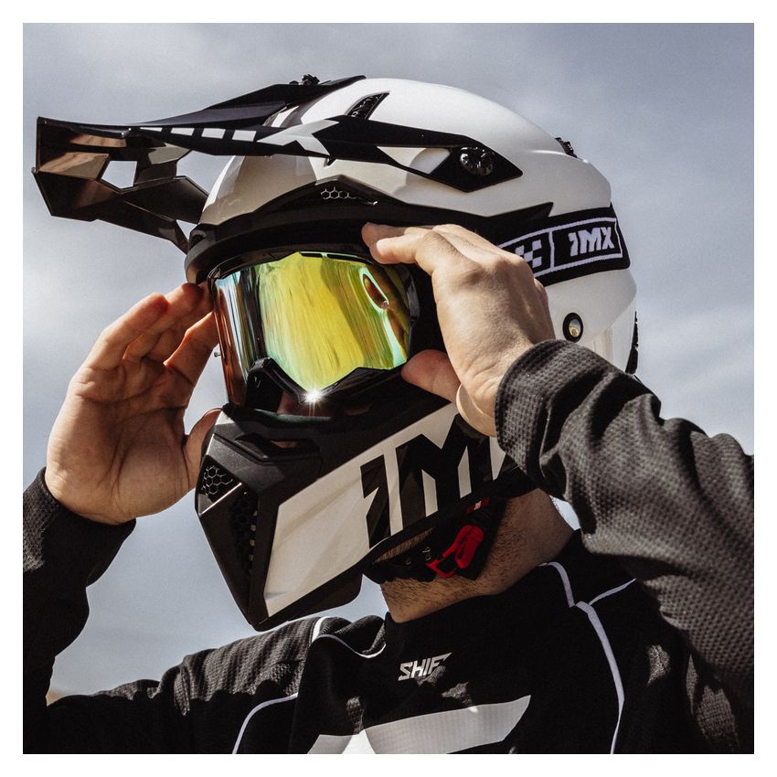 Gogle IMX Endurance Race White Gloss/Black (szyba dark smoke + clear)