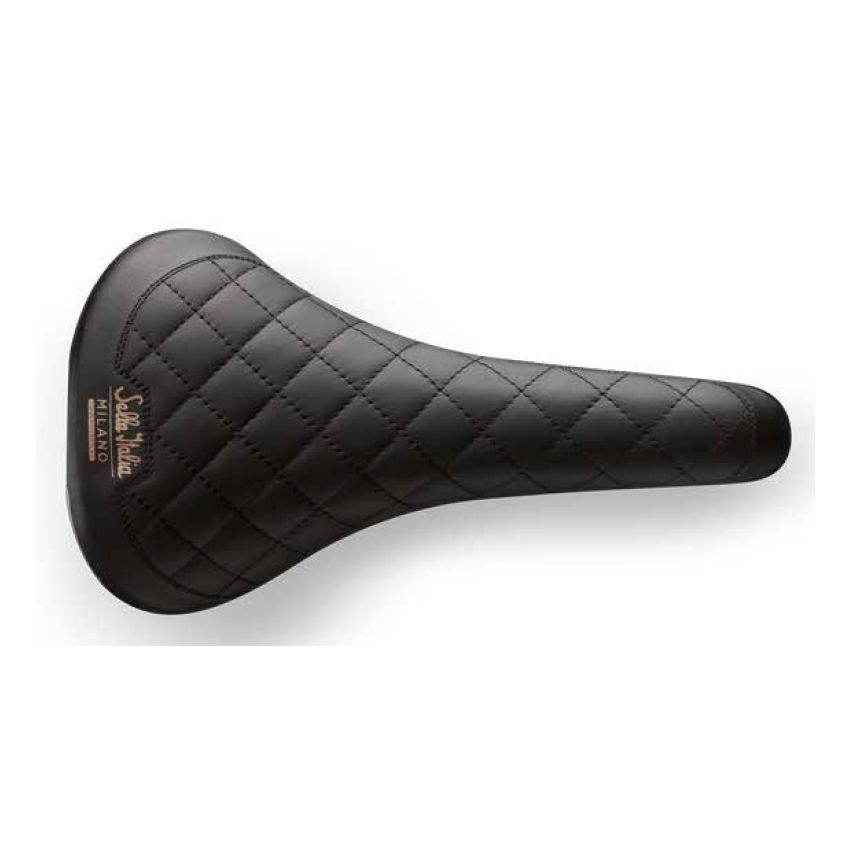 Siodło SELLA ITALIA TURBO BONNIE Fec Alloy 7, skórzane czarne 367g (NEW) 