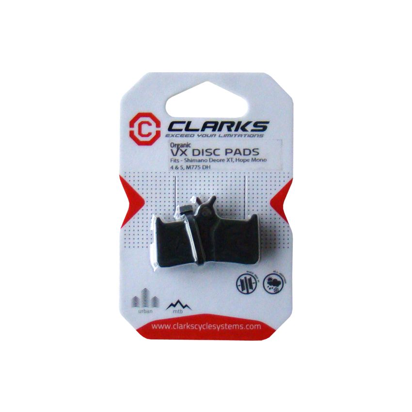 Okładziny hamulcowe CLARK'S SHIMANO HOPE (Shimano XT 755-756, M775, Hope Mono 4, 5) organiczne pudełko 20 par 