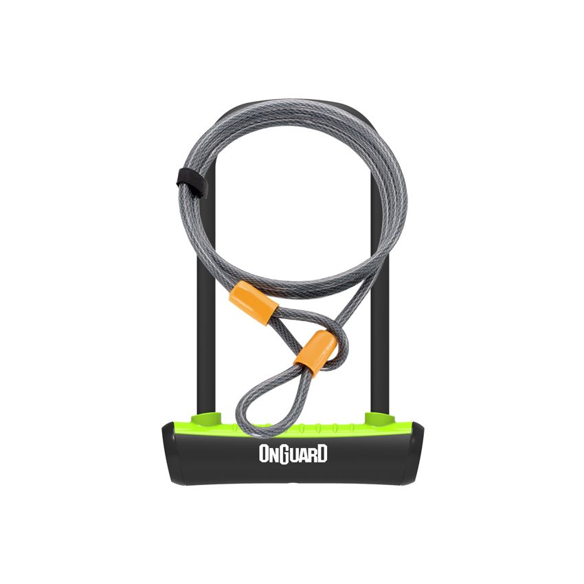 Zapięcie rowerowe ONGUARD NEON 8154GR U-LOCK - 115mm 230mm - uchwyt + 2 x Klucze + linka 10mm 120cm zielone (NEW) 
