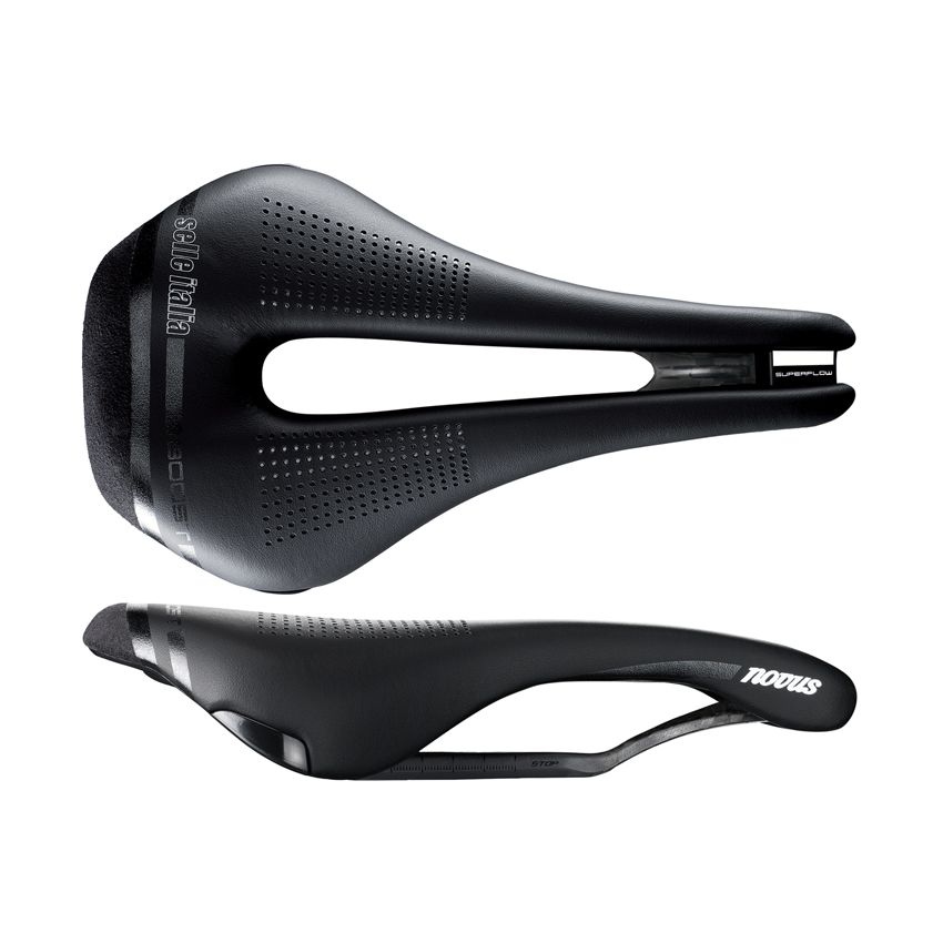 Siodło SELLE ITALIA NOVUS BOOST KIT CARBONIO SUPERFLOW L (id match - L3) carbon/keramic 7x9, fibra-tek, czarne (NEW) 
